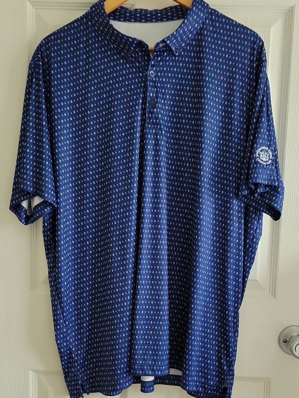Antigua Men's Performance Golf Polo XXL Navy/Diamond Pattern MacGregor Downs CC